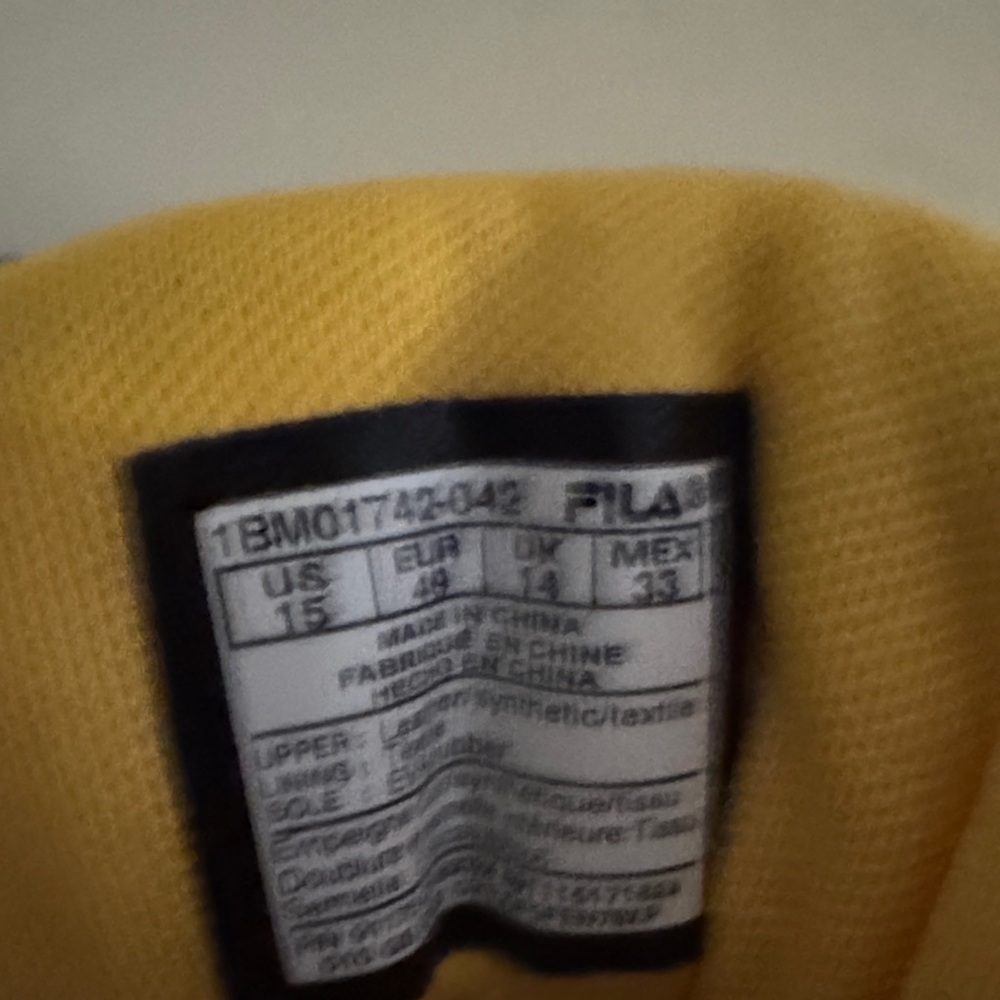 Fila MB Black and Yellow Sneakers with Pink size 15 - Picture 8 of 8